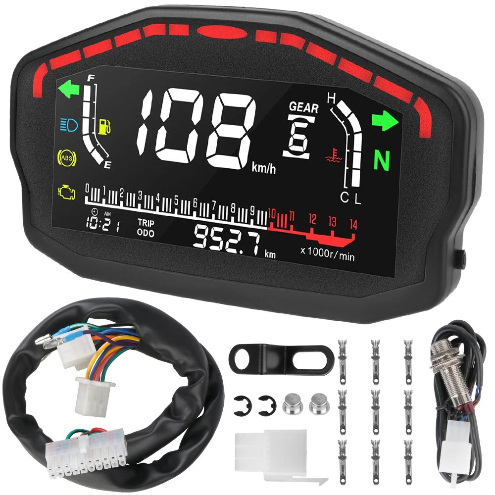 

Светодиодный индикатор тахометра Аксессуары для мотоциклов Скутер ATV Счетчик мотоцикла Цифровой спидометр 2/4 цилиндра Универсальный ретро ЖК-одометр Мото Ремонт 1-6 Gears