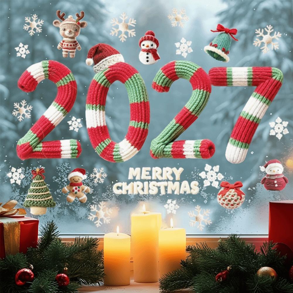 Snow Designs Christmas Window Stickers Santa Claus Designs Christmas Window Decals  Home Decor