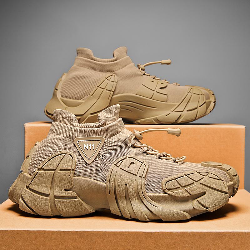 Modne męskie buty sportowe z ośmiornicą Męskie oddychające buty do biegania z siateczki Oversize buty do chodzenia Męskie obuwie Skarpetkowe trampki za kostkę