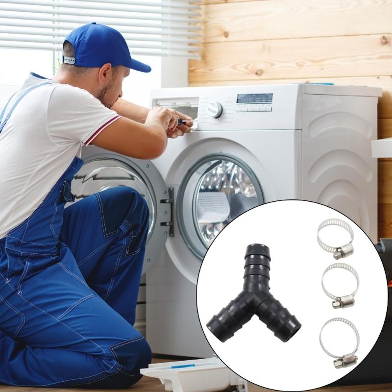 Easy Installs Y Shaped Drain Pipe Adapter 20mm Diameter Washing Machine Suitable Stable Plastic Construction