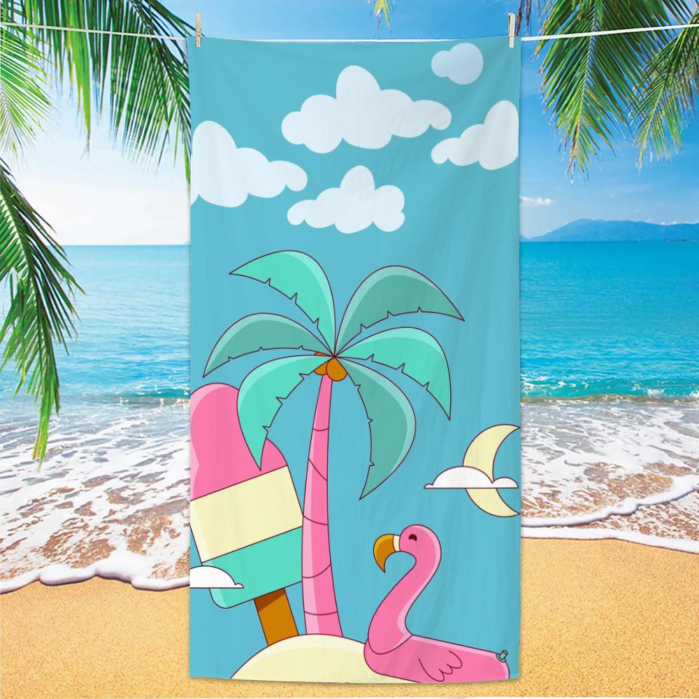Ultra Fine Fiber Beach Towels, Beach Swimming Speed Drying Velvet Bath Towels, Printed Fashionable Bath Towels Towels Face Towel