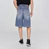 Lee 25 Unisex Loose Fit Single Pleat Medium Light Blue Denim Shorts