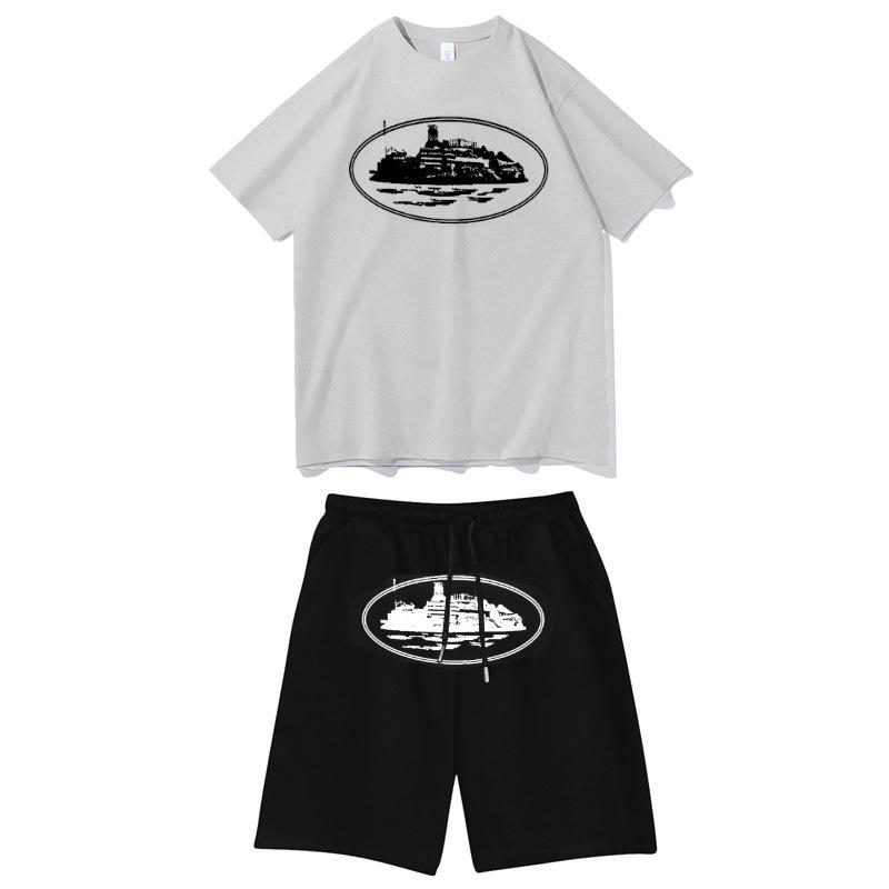 Grenzüberschreitende T-Shirts, Pullover, Unisex-Sweatshirts und Jogginghosen-Sets mit Motiv der Alcatraz-Insel, Street-Hip-Hop-Outfits
