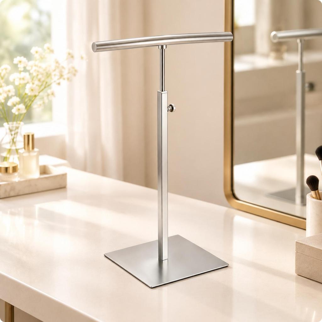 Stainless Steel Handbag Display Stand Stable Single Bag Sturdy for