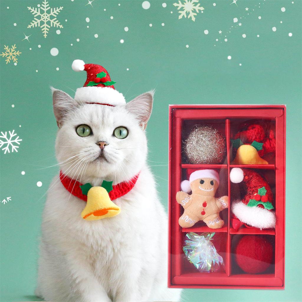 Weihnachts Katze Teaser Bälle Spielzeug Lustige Knisternde Fellbälle Pompoms Schöne Mini Weihnachtsmütze Spielzeug Ersatzteile