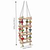 Colorful Wooden Parrot Chew Bite Resistant with Bells Parrot Swing Hanging Multi Layer Bird Cage Standing Training