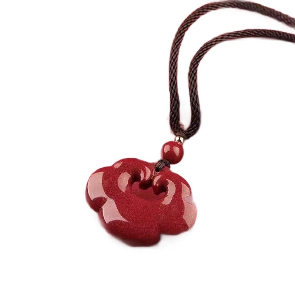 Cinnabarově fialová klíčenka s přívěskem Ruyi - Dárek Sto požehnání