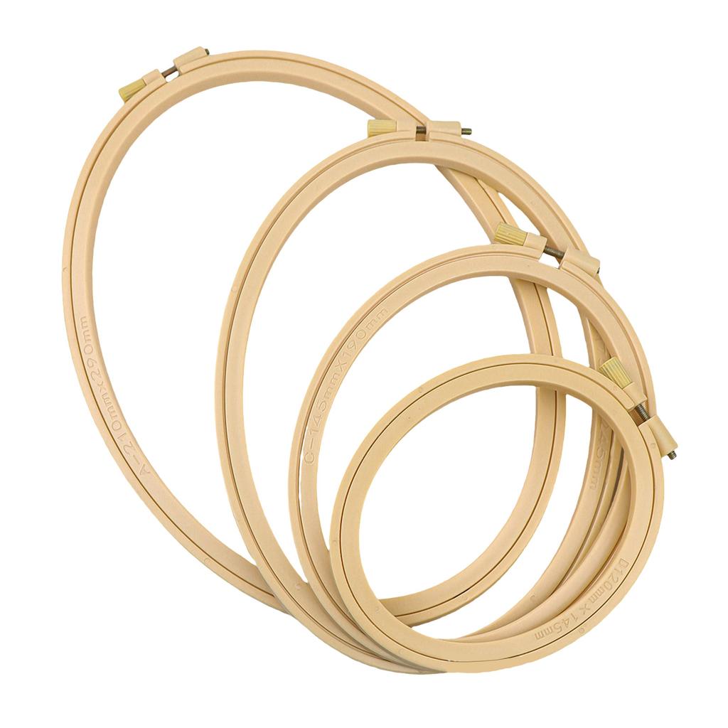 4Pieces Stitching Hoop Spring Clip Oval Shape Embroidery Hoop Stitching Embroidery Frame for Embroidery Sewing Stitching