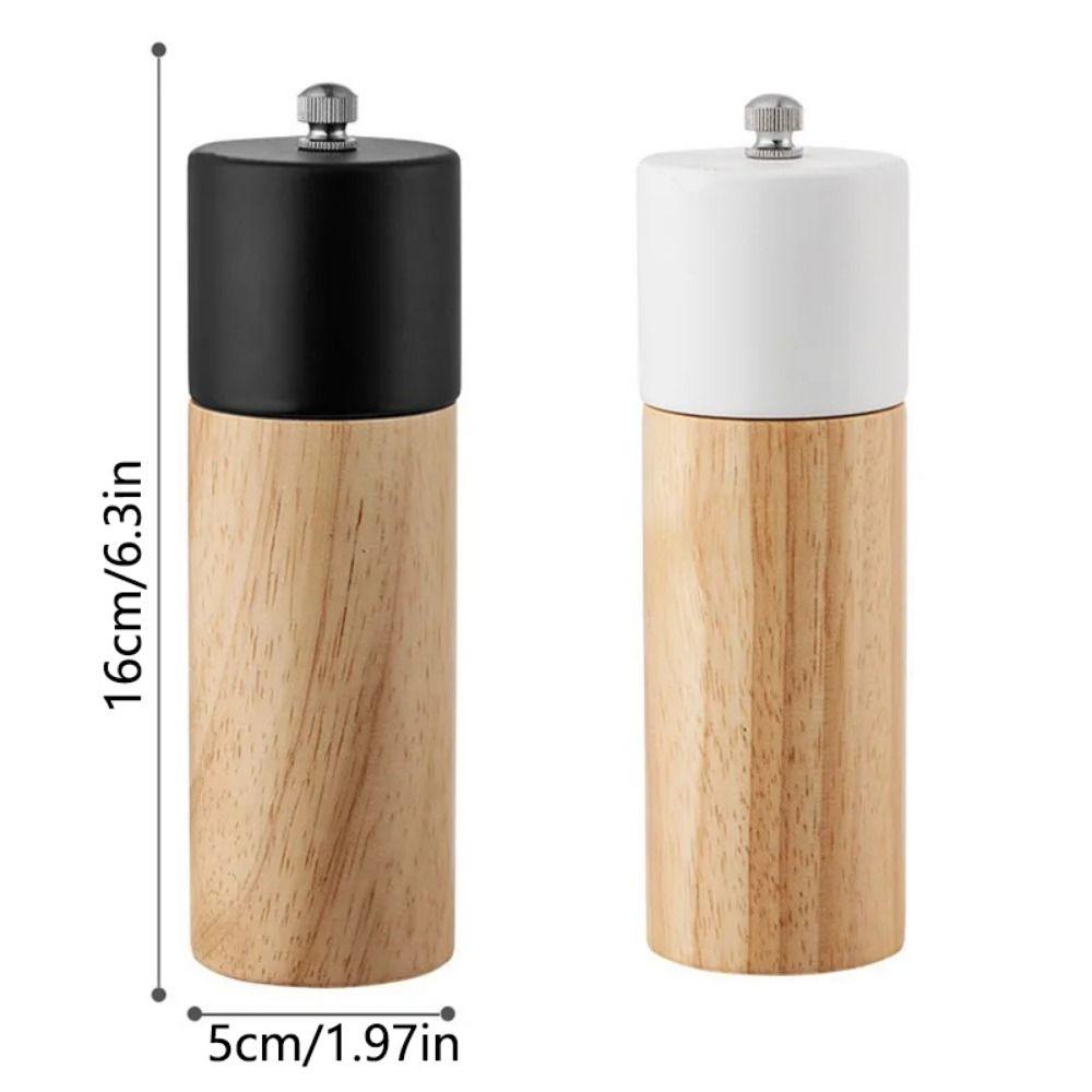 Refillable Wooden Spices Grinder Ceramic Core Grinding Bottle Manual Salt Mills  Restaurant
