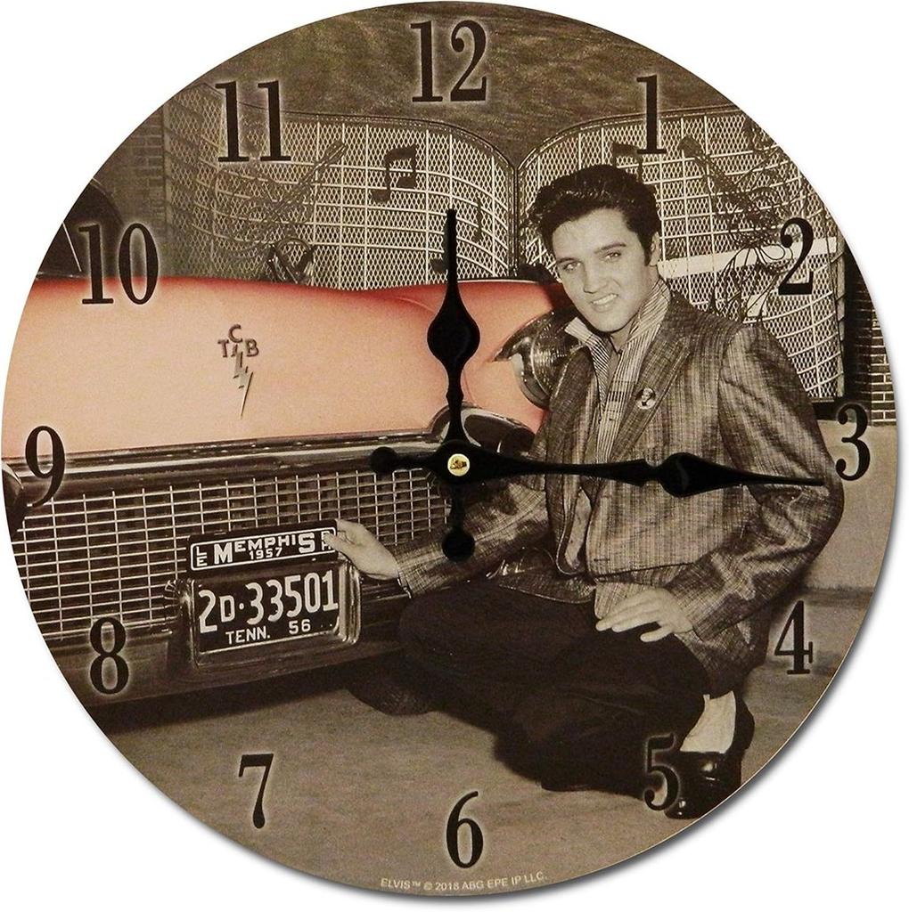 Minimally Retro Elvis Presley Patterned Wall Clock For Living Room Decor