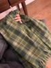 Korean Winter Green Plaid Scarf - Women's High-End Warm Shawl & Neck Warmer in Imitation Cashmere