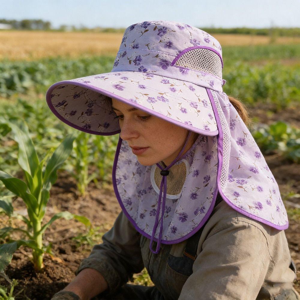 Fashion Mesh Breathable Sun Hat Fordable Wide Brim Face Hood Hat Breathable Anti-UV Basin Cap Outdoor Camping