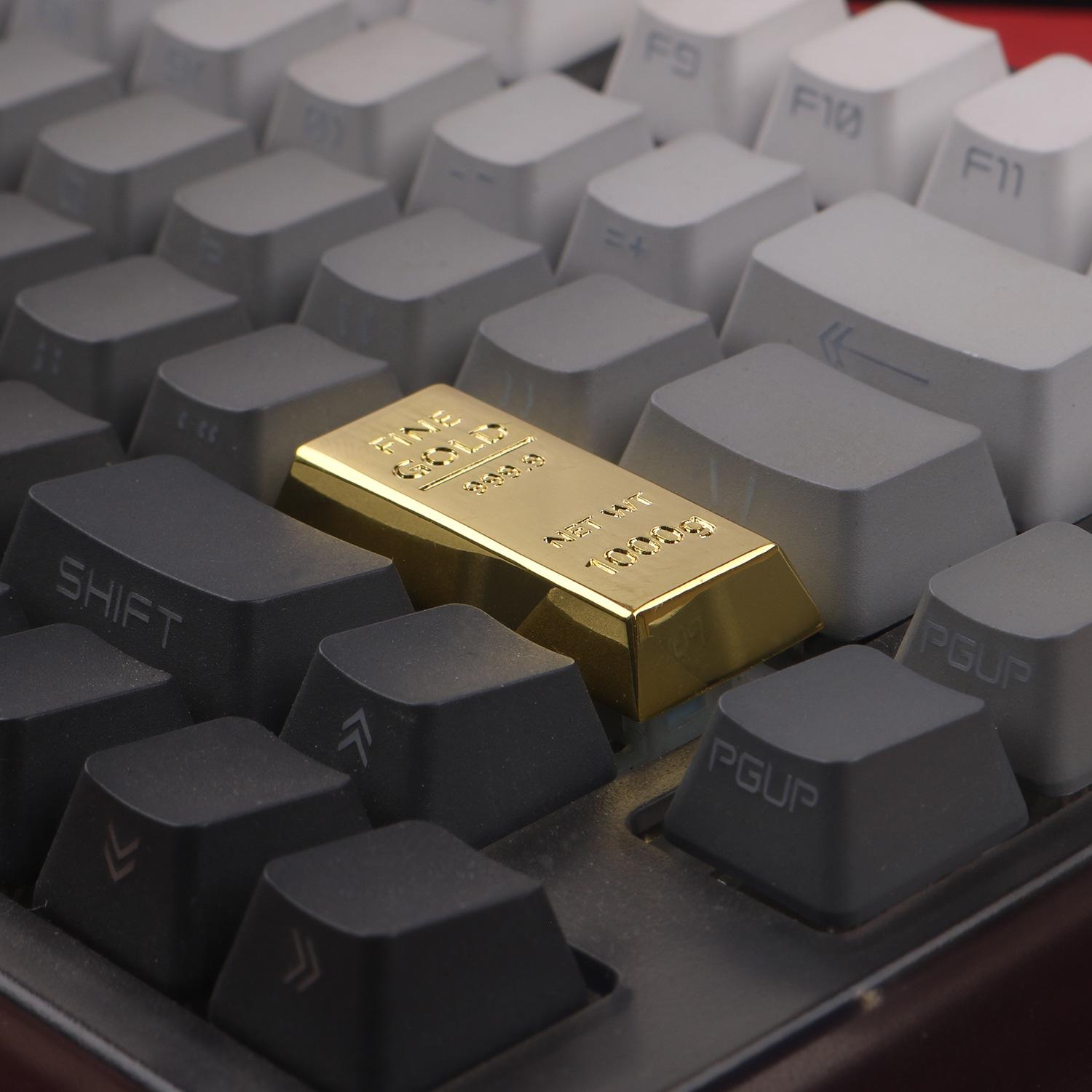 Gold Bar Zinc Alloy Keycap - Personalized Enter Key for Mechanical Keyboards