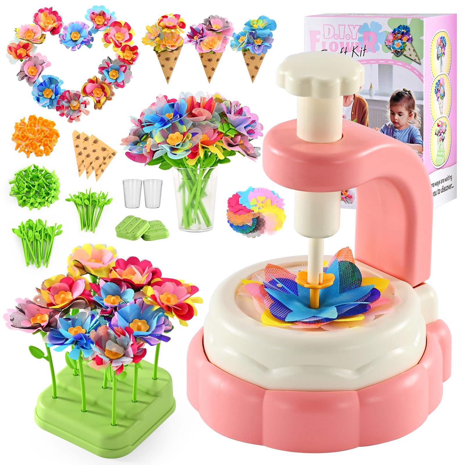 

handmade flower craft kit for girls ages and A popular birthday gift for elementary school perfect as a Christmas or birthday present for and EooCoo s розовый