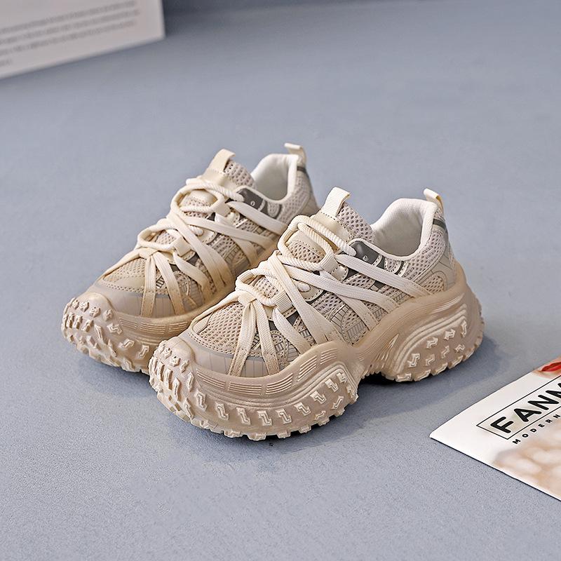 Tire new dad shoes women 2025 spring and autumn new heightening sole pineapple sports and leisure shoes breathable HXX-M-91
