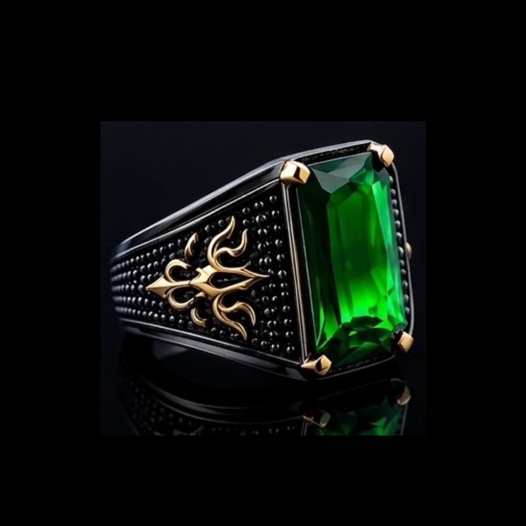 Emerald Ring, 925 Sterling Silver, Emerald Gemstone Ring, Men's Designer Ring, Handmade Ring, May Birthstone, Vintage Jewelry