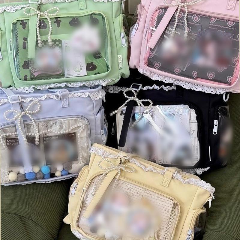 Baji Storage Bag Japanese Style Ita Bag Large Capacity Sweet Y2k Tote Bag Transparent Idol Anime Peripheral Display Package