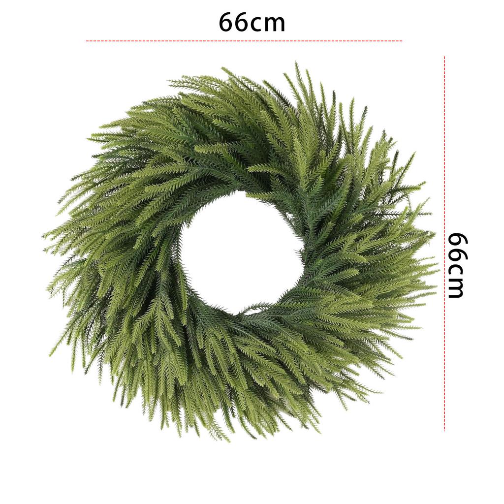 Norfolk Pine Wreath Christmas Garland Faux Pine Needle Christmas Pine Cone Wreath for Wedding Arch Table Wall Decoration