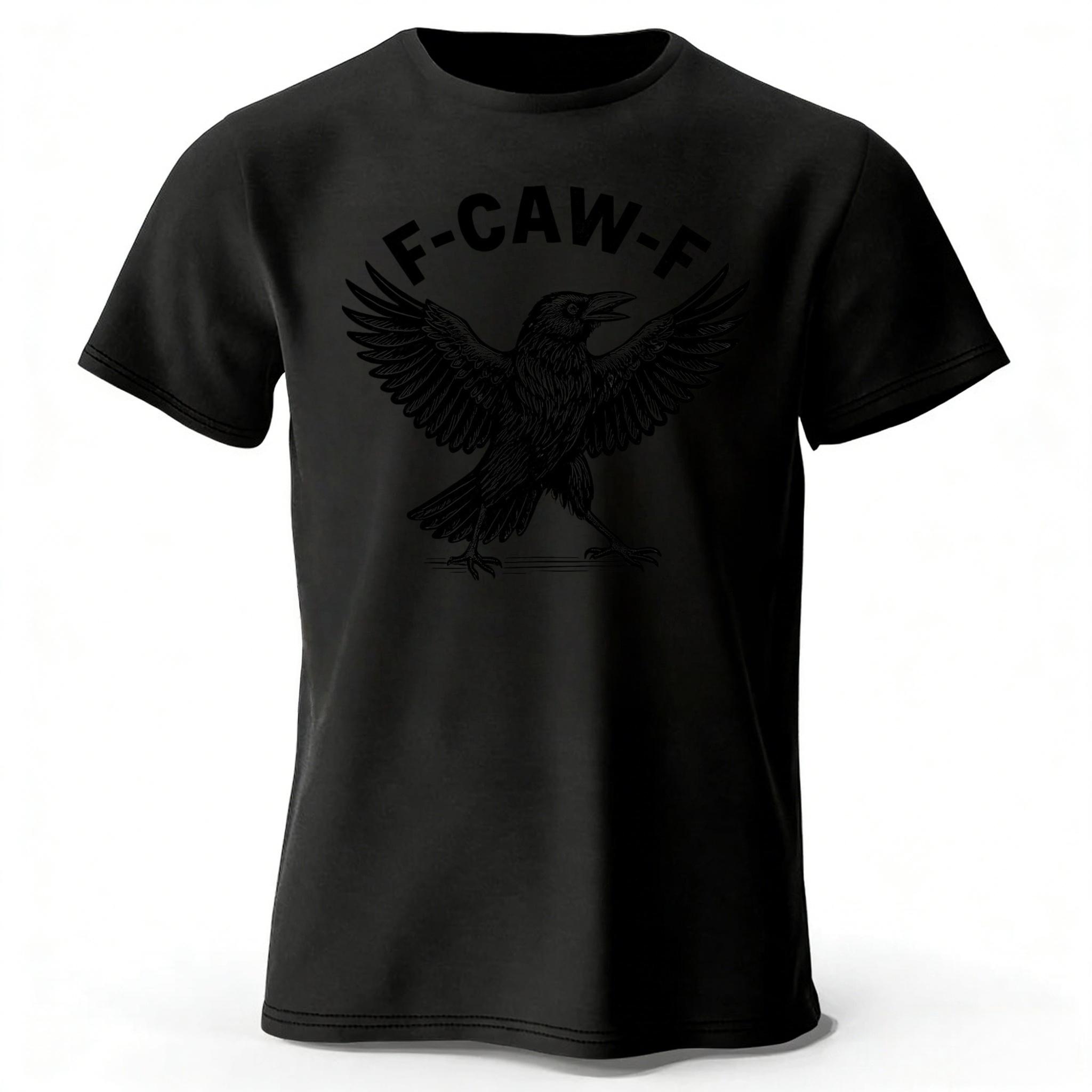 

New Style Crow Funny Meme Pure Cotton Tshirt Mens Loose Plus Size Breathable Sports Shortsleeve for Street Fashion Outfits M