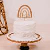 1pc Wooden One Birthday Boho Rainbow Style Cake Topper Boho Rainbow Party Decoration 1st First Birthday Decoration