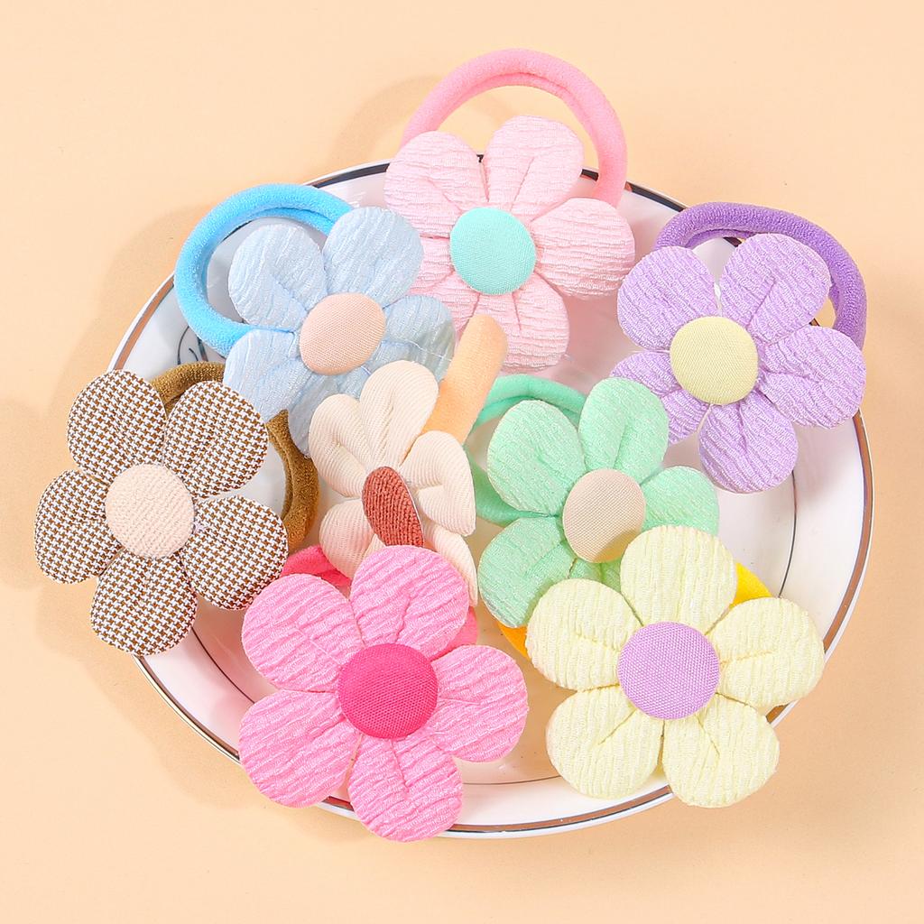 8/16pcs Sunflower Hair Ties Kids Girls Hair Bands Elastic Nylon Headband Floarl Ponytail Holder Hair Accessory for Girls