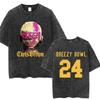 Chris Brown Breezy Bowl XX Konzerttour Gewaschenes T-Shirt Vintage Hip Hop Gothic T-Shirt Herren Oversize Baumwoll-T-Shirt