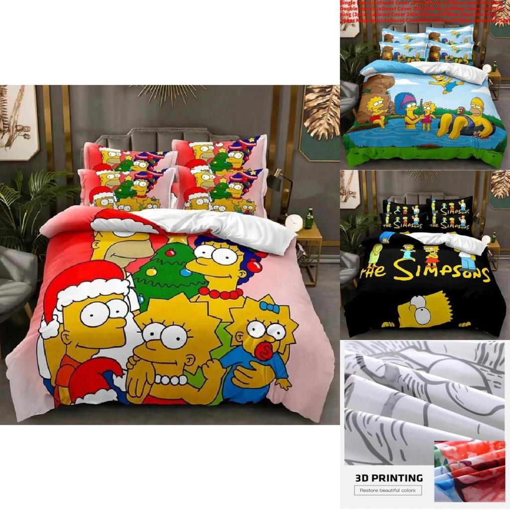 Kreslené povlečení The Simpsons s reaktivním tiskem pro moderní domácí dekor
