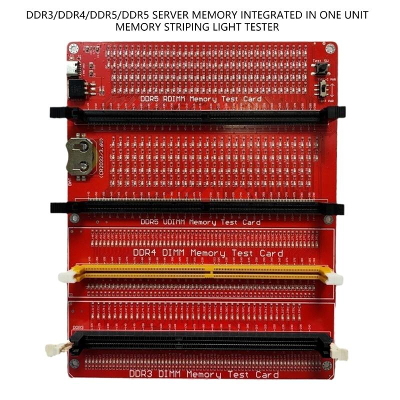 Universal RAMs Diagnostic Card For DDR3 DDR4 DDR5 UDIMM RDIMM Memory Module With Two Power Supply Option