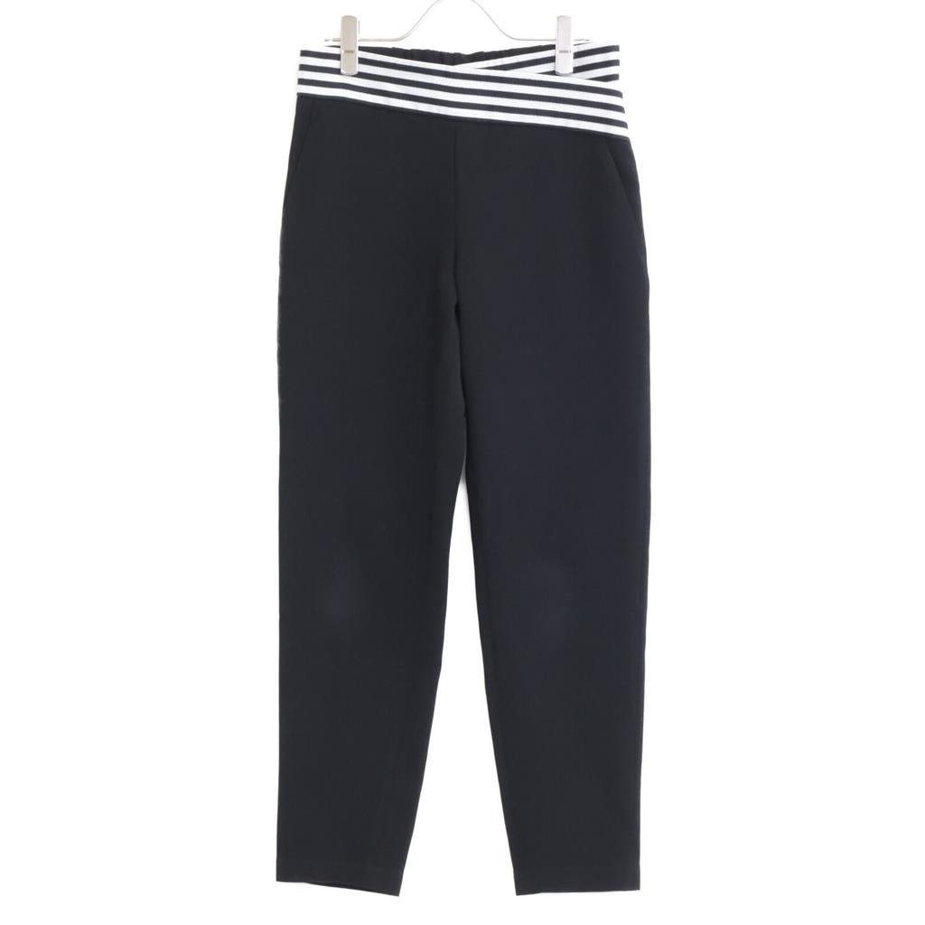 BORDERS at BALCONY BD2111-3G-03 Black Waist Cross Border Tapered Pants Bottoms 36 blackUsed