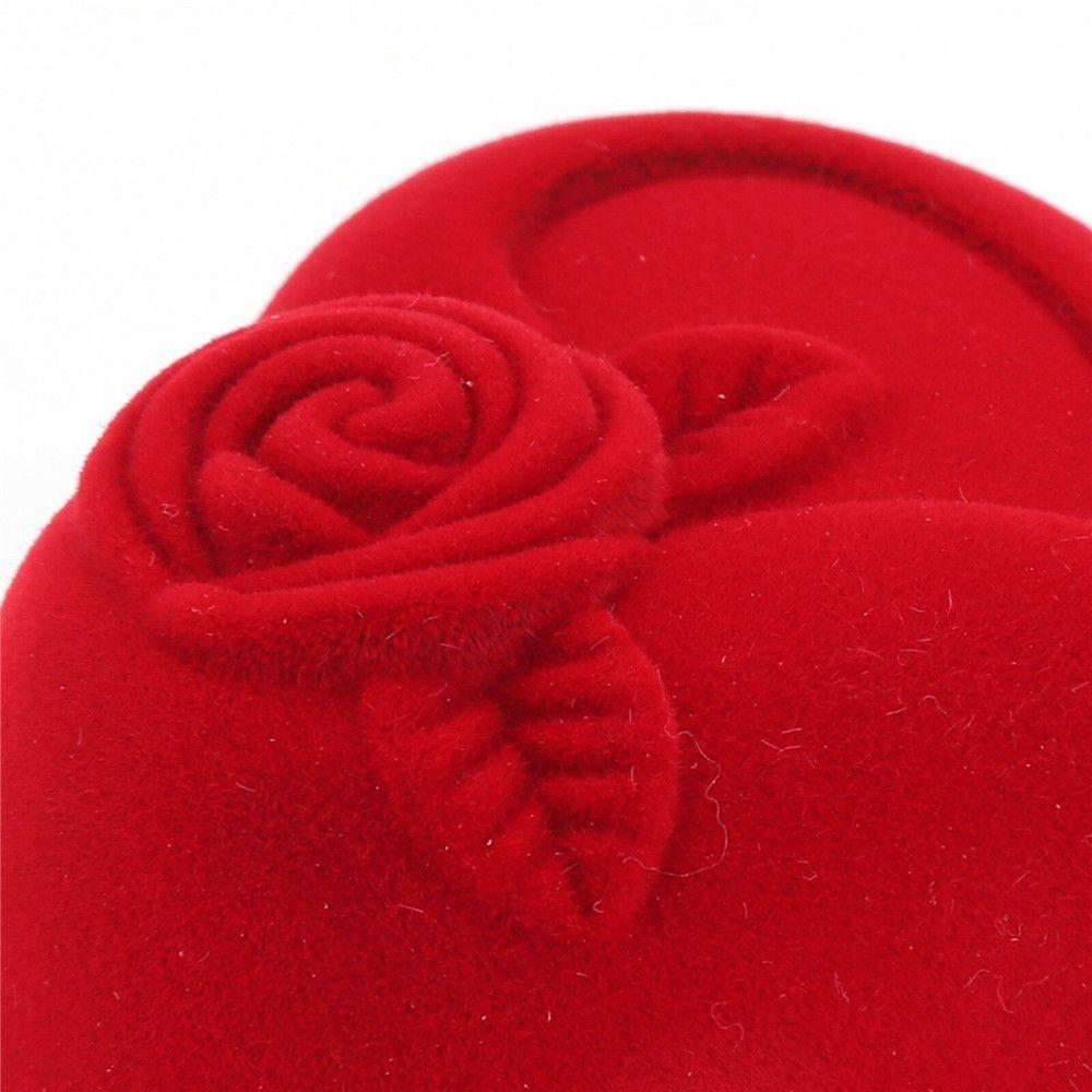 Exquisite Gift Storage Cute Velvet Ring Box Jewelry Box Wedding Ring Box Red Heart
