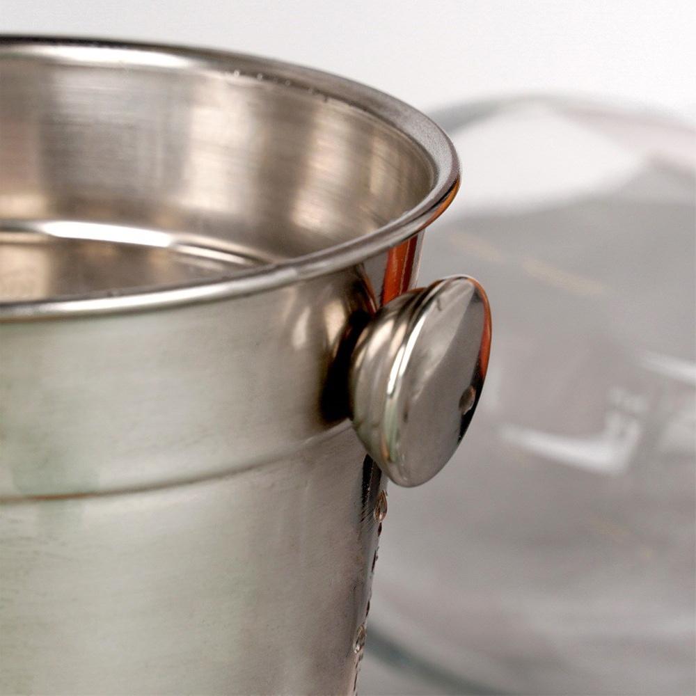 Małe Wiaderko Do Lodu Stalowe Pojemnik Barowy Na Lód Do Napojów Stół 700 Ml