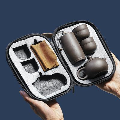 Portable Zisha Pot Kung Fu Travel Tea Set Outdoor Express Cup One Pot Four Cups Portable Bag Gifts