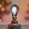 Stained Glass Light Bulb E26 4W 120V LED Lightbulb Romantic Lighting for Halloween Party Festive Bedside Lamp Indoor Christmas