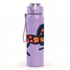 1PC Folk Decorated Black Horse 750ml Color Plastic Sports Water Bottle Leakproof Flip Straw Lid Suitable for Sports Office Home Use