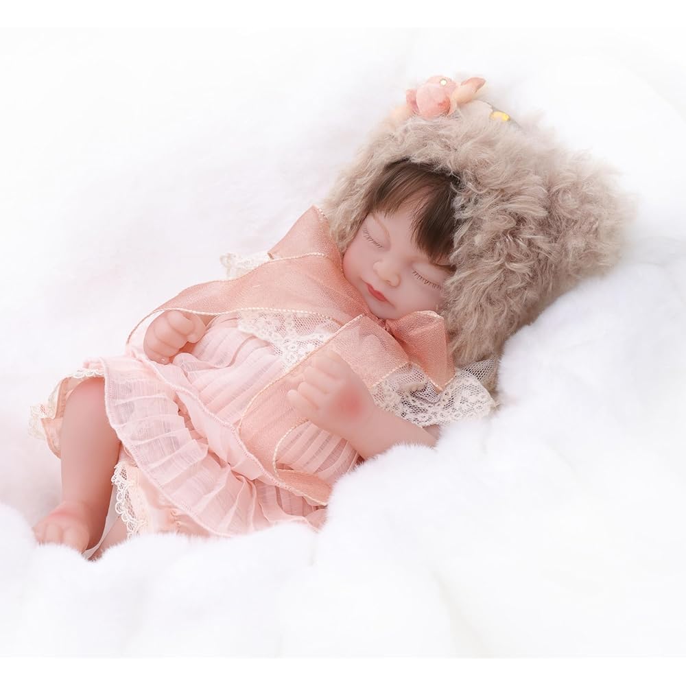 Cloveray Interactive 12-Inch Reborn Baby Doll with Movable Body, Removable Outfit, Water Play Suitable