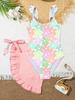 Trendy Korean-Style Spaghetti Strap One-Piece Swimsuit for Girls