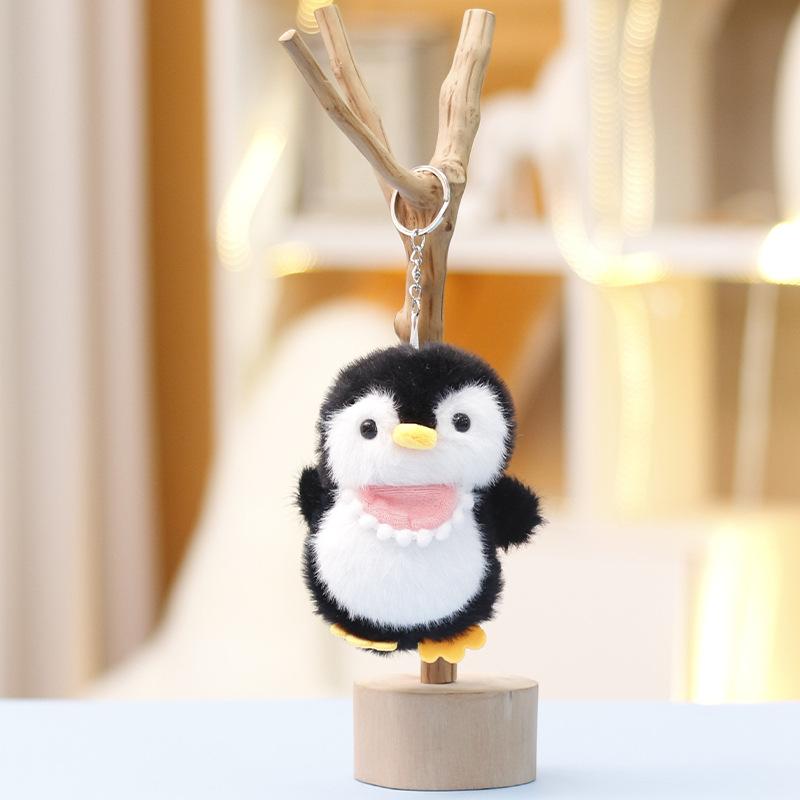 

Penguin Bellyband Figurine Bag Animal Ornament Keychain Plush Gift Pp Cotton чорний