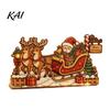 Rustic Winter Home Accents Christmas Wooden House Ornament, Santa Claus/Snowman/Elk Sleds/Winter Cabins Elk Sleigh Tabletop Decor Scene Figurines,