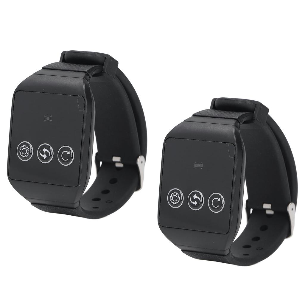 Wireless Restaurant Service Calling System 2 Watch Receiver and 1 Button Pagers Wireless Calling