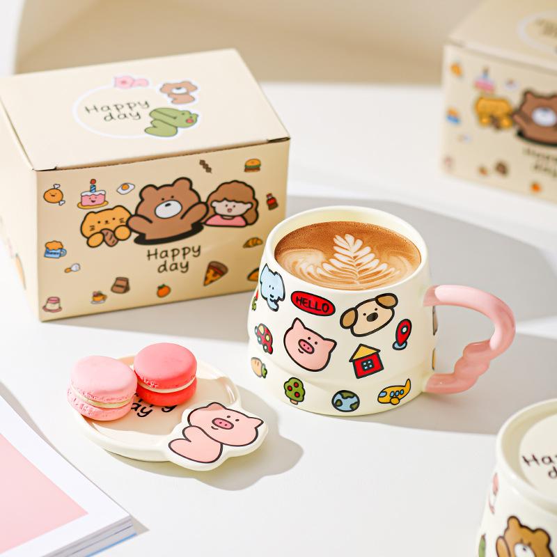 Cute Animal Mug Creative Ceramic Mug Souvenir Birthday Gift Girls Breakfast Mug Coffee Mug