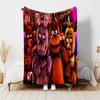 Cartoon Five Nights at Freddys printed throw blanket—lightweight,soft,warm;versatile blanket all seasons—perfect air-conditioning throw,nap blanket