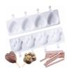 2pcs Silica Gel Easy To Clean Silicone Ice Mold Summer DIY Popsicles Ice Cream Making Works Tool As Shown
