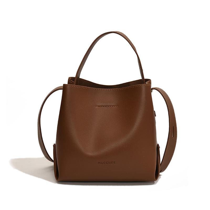 

[Мягкая кожа большая вместимость мода] Повседневная сумка 2025 весна новая универсальная сумка-мессенджер сумка-ведро