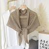 Triangle Shape Stripe Knitted Shawl Warp Knitting Shoulder Scarf Striped Cutout Cape  Spring