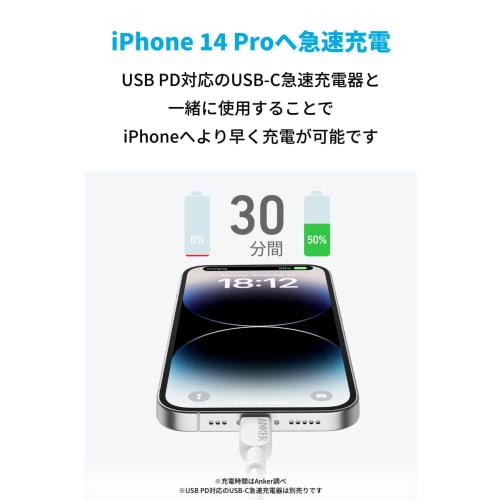 Anker 310 USB-C & Lightning Cable MFi Certified Compatible with iPhone 14 / 14 Pro Max / 14 Plus / 13 / 13 Pro / 12 / 11 / X / XS / XR / 8 Plus (0.9m