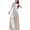 2026 Damen High-Waist Acetatsatin Weitbeinige Bodenlange Hose - Stylischer Sommer Sonnenschutz Freizeitanzug.