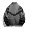 Men's Spring & Autumn Color-Block Sports Jacket with Reflective Strips - Casual Stand-Up Collar.