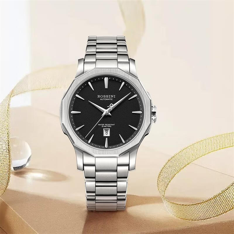 ROSSINI Medallion Collection Mechanical Movement 316L Stainless Steel Strap Watch Women's Watch Black Dial 50226W04C