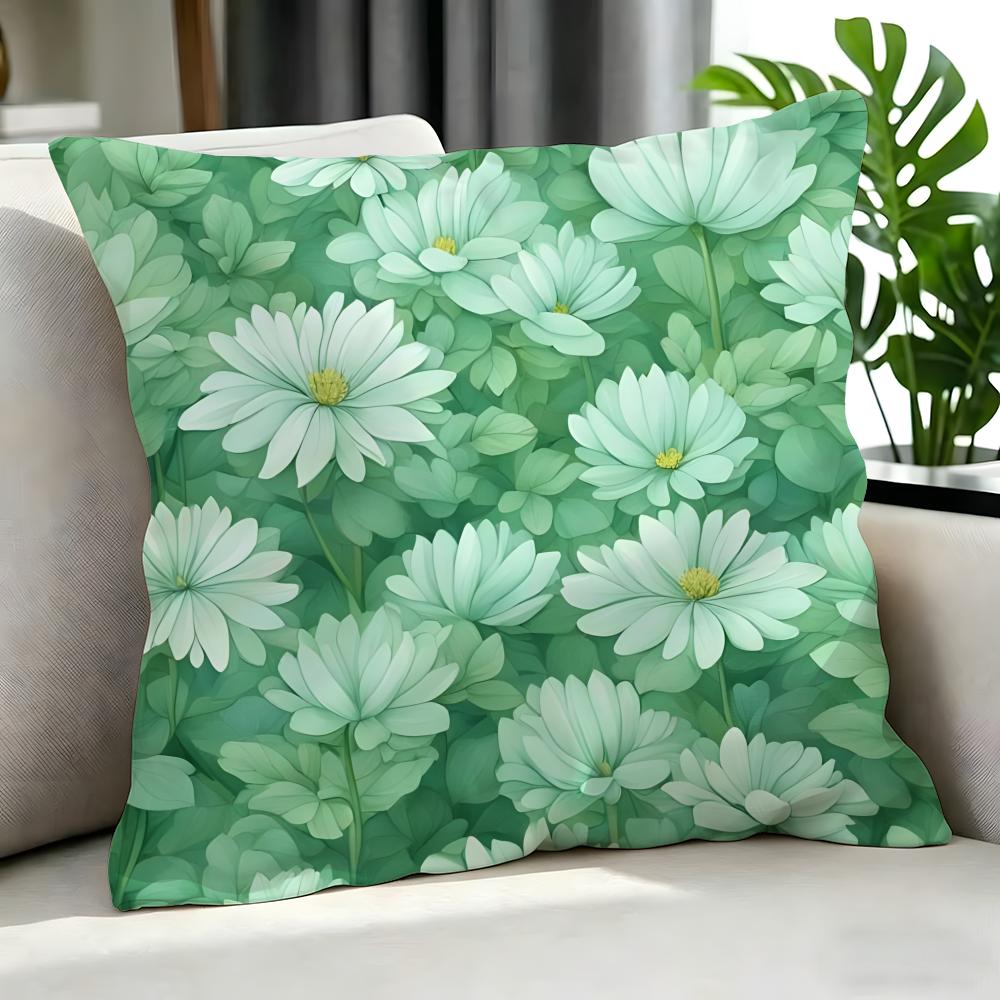 Art MMint green fresh backgrounded Cushion Cover Cushion Cover Set Pcs x x x Pillowcase Decorative Sofa Home Decor