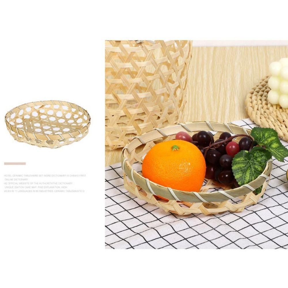 4 Styles Weaving Bamboo Basket DIY Handmade Rice Fruit Bread Basket  Daily Use Storage